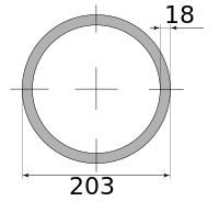 Трубы г/д 203х18, марка Ст20