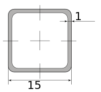 Трубы нерж. электросварные ЭСВ квадратные 15х1 имп зерк, длина 6 м, марка AISI 304