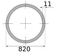 Трубы электросварные 820х11, длина 12 м