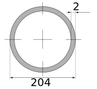 Трубы нерж. электросварные ЭСВ 204х2 имп EN 10357, длина 6 м, марка AISI 304 (08Х18Н10)