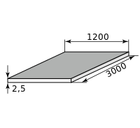 Лист алюминиевый 2.5х1200х3000, марка АМГ6М