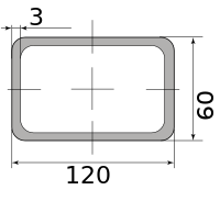 Труба профильная электросварная прямоугольная 120х60х3 3.00 10000-12000