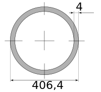 Трубы нерж. электросварные ЭСВ 406.4х4 имп матовая, длина 6 м, марка AISI 304 (08Х18Н10)