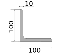 Уголок 100х100х10, длина 12 м, марка Ст09Г2С-15