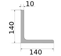 Уголок 140х140х10, длина 12 м, марка С355