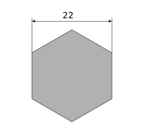 Шестигранник латунный п/тв ПТ АВ 22, длина 3 м, марка ЛС59-1