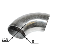 Отводы нержавеющие 90° 219х8 17375-01, марка 12Х18Н10Т