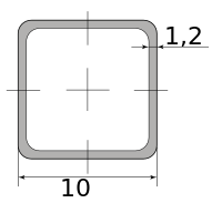 Труба профильная электросварная квадратная 10х10х1.2 НН 2000-3500