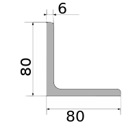 Уголок 80х80х6, длина 12 м, марка Ст3