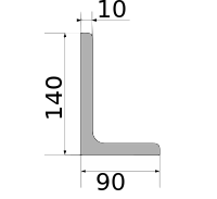 Уголок 140х90х10, длина 12 м, марка Ст3