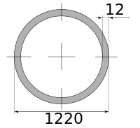 Трубы электросварные 1220х12 9450-12000