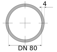 Трубы ВГП 80х4 ДУ, длина 6 м, DN 80