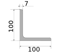 Уголок низколегир 100х100х7, длина 12 м, марка Ст09Г2С-15