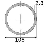 Трубы электросварные 108х2.8, длина 10,98 м