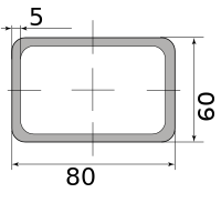 Трубы электросварные низколегир прямоуг 80х60х5 НН 5.00 2000-3500