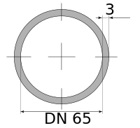 Трубы ВГП оцинкованные 65х3 ДУ, длина 12 м, DN 65