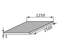 Лист оцинкованный 3х1250х2500 Zn140 М пас