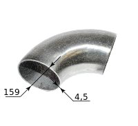 Отводы нержавеющие 90° 159х4.5 17375-01, марка 12Х18Н10Т