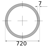 Трубы электросварные 720х7, длина 11,7 м