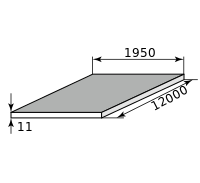 Лист г/к горячекатанный 11х1950х12000, марка Ст3